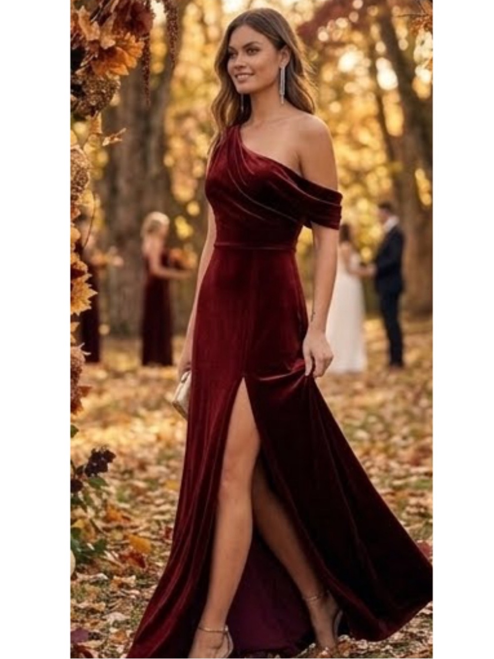 New Lulus Coveted 
Confidence Velvet Evening Gown in Deep Burgundy Sz XS - Picture 9 of 12